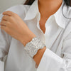 Punk Exaggerated Metal Hemp Alloy Bracelet With Electroplating For Female Hip Hop Style