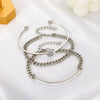 Punk Geometric Alloy Bracelet Set With Electroplating Treatment For Women