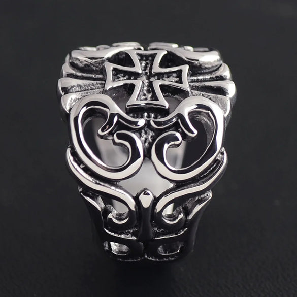 Punk Geometric Cross 304 Stainless Steel 18K Gold Plated Men'S Rings