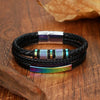 Punk Geometric Leather Plating Unisex Bracelets Men Cord & Leather Bracelets