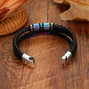 Punk Geometric Leather Plating Unisex Bracelets Men Cord & Leather Bracelets
