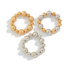 Punk Geometric Resin Beaded Elastic Bracelet For Women With Electroplating