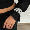 Punk Geometric Resin Beaded Elastic Bracelet For Women With Electroplating