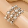 Punk Geometric Resin Beaded Elastic Bracelet For Women With Electroplating