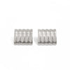Punk Geometric Square Stud Earrings With Vertical Stripe Design Gold Tone Electroplating And Stainless Steel Posts For Women