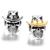 Punk Goth Rock Pirate Skull Titanium Steel Men's Ring Stainless Steel With Animal Zodiac Pattern Electroplated