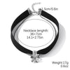 Punk Gothic Necklace Black Artificial Leather Zinc Alloy Twisted Chain Geometric Electroplating Jewelry