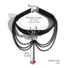 Punk Gothic Necklace Black Artificial Leather Zinc Alloy Twisted Chain Geometric Electroplating Jewelry