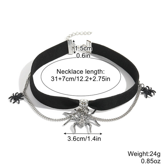 Punk Gothic Necklace Black Artificial Leather Zinc Alloy Twisted Chain Geometric Electroplating Jewelry