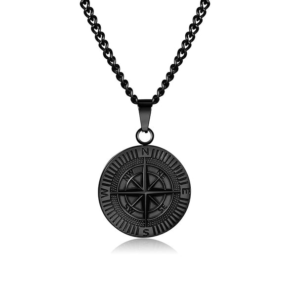 Punk Gothic Style Stainless Steel And Titanium Steel Rose Skull Pendant Necklace With Twist Chain And Geometric Pattern Handmade For Men