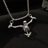 Punk Hip Hop Alloy Skull Pendant Necklace With Cartoon Characters Electroplated For Men And Women
