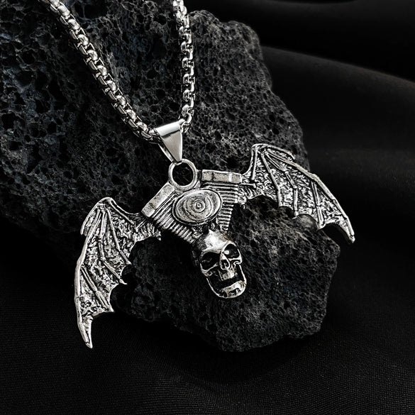 Punk Hip Hop Alloy Skull Pendant Necklace With Cartoon Characters Electroplated For Men And Women