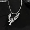 Punk Hip Hop Alloy Skull Pendant Necklace With Cartoon Characters Electroplated For Men And Women