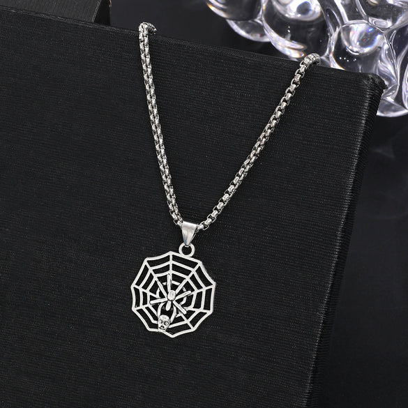 Punk Hip Hop Alloy Skull Pendant Necklace With Cartoon Characters Electroplated For Men And Women
