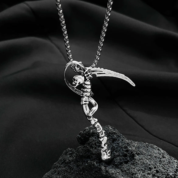 Punk Hip Hop Alloy Skull Pendant Necklace With Cartoon Characters Electroplated For Men And Women
