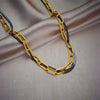 Punk Hip Hop Personality Design Contrast Color Double Layer Chain Titanium Steel Geometric Heavy Industry Necklace With Electroplating