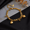 Punk Hip Hop Retro Double Layer Love Round Beads Titanium Steel Electroplated Women's Pendant Chain Bracelet