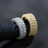 Punk Hip Hop Style Copper Men's And Unisex Ring With Full Zircon And Geometric Design