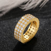 Punk Hip Hop Style Copper Men's And Unisex Ring With Full Zircon And Geometric Design
