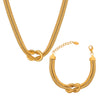 Punk Hip Hop Style 316L Stainless Steel Jewelry With Knot Design And Double Layer Snake Bone Chain Electroplated