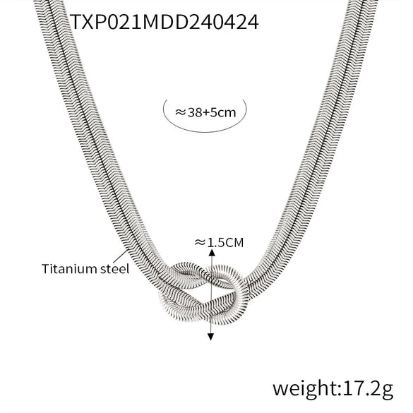Punk Hip Hop Style 316L Stainless Steel Jewelry With Knot Design And Double Layer Snake Bone Chain Electroplated