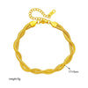 Punk Hip Hop Style Titanium Steel Ring Twist Chain Bracelet With Electroplating Treatment