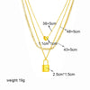 Punk Hiphop Cold Style Metal Multilayer Chain Lock Heart Pendant Titanium Steel Necklace With Electroplating