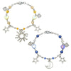Punk Hollow Fivepointed Star Star Moon Sun Cat Alloy Iron Glass Handmade Geometric Bracelet Unisex