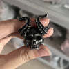 Punk Men's Stainless Steel Sheep Head Skull Ring Polished