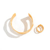 Punk Metal Irregular Pleated Opening Bracelet For Women With Electroplating