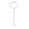 Punk Metal Texture Glossy Open Imitation Pearl Crystal Chain Finger Bracelet Alloy Electroplated