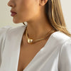 Punk Multilayer Chain Stacked Necklace Geometric Ball Style With Plastic Resin Material And Electroplating Process And Letters Numbers Text Pattern For Women
