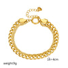 Punk Retro Doublelayer Stacked Chain Stainless Steel Goldplated Unisex Bracelet
