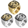 Punk Retro Style Titanium Steel Ring For Men With Apply Oil Processing