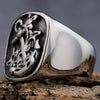 Punk Retro Style Titanium Steel Ring For Men With Apply Oil Processing