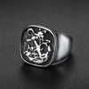 Punk Retro Style Titanium Steel Ring For Men With Apply Oil Processing