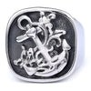 Punk Retro Style Titanium Steel Ring For Men With Apply Oil Processing