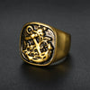 Punk Retro Style Titanium Steel Ring For Men With Apply Oil Processing