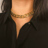 Punk Rock Geometric Cross Chain Alloy Choker Necklace Unisex Electroplated Fashion Jewelry