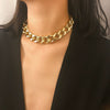 Punk Rock Geometric Cross Chain Alloy Choker Necklace Unisex Electroplated Fashion Jewelry