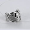 Punk Skull 304 Stainless Steel Men'S Wide Band Rings