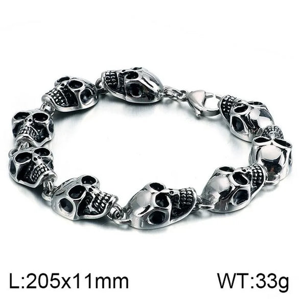 Punk Skull Titanium Steel Bracelets 1 Piece