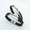 Punk Solid Color Pu Leather Men'S Bangle Men Cord & Leather Bracelets