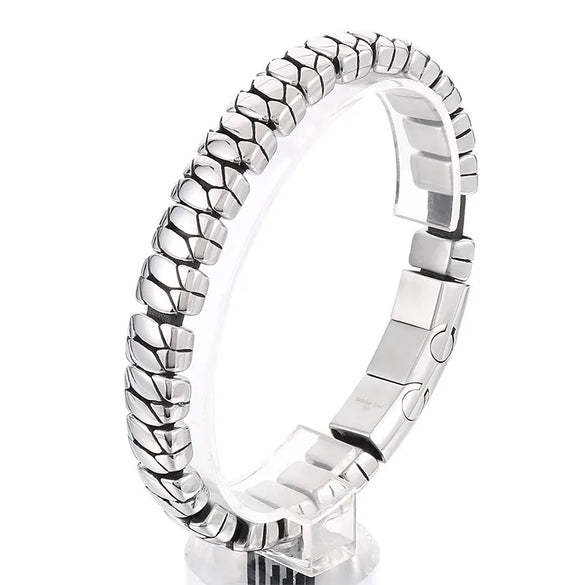 Punk Solid Color Titanium Steel Polishing Bracelets