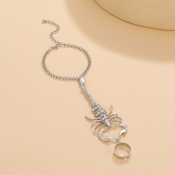 Punk Style Alloy Body Chain With Rhinestones And Animal Zodiac Pattern For Women