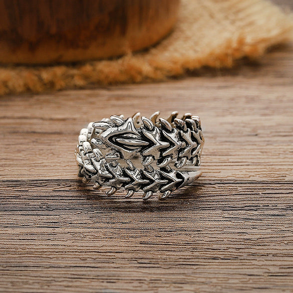 Punk Style Alloy Electroplated Spine Skull Centipede Shape Unisex Ring
