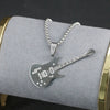 Punk Style Alloy Pendant Necklace With Geometric Pattern And Pearl Chain Electroplated