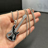 Punk Style Alloy Pendant Necklace With Geometric Pattern And Pearl Chain Electroplated