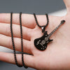 Punk Style Alloy Pendant Necklace With Geometric Pattern And Pearl Chain Electroplated