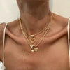 Punk Style Alloy Pendant Necklace With Heart And Star Shapes Electroplated